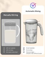 Grownsy 32OZ Baby Formula Mixer Pitcher, Rechargeable Electric Formula Mixing Pitcher, Automatically Mixing for Formula Powder Without Air Bubbles or Lumping,BPA Free,Easy to Clean - Image 7